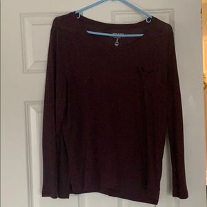 Linen blend long sleeve shirt